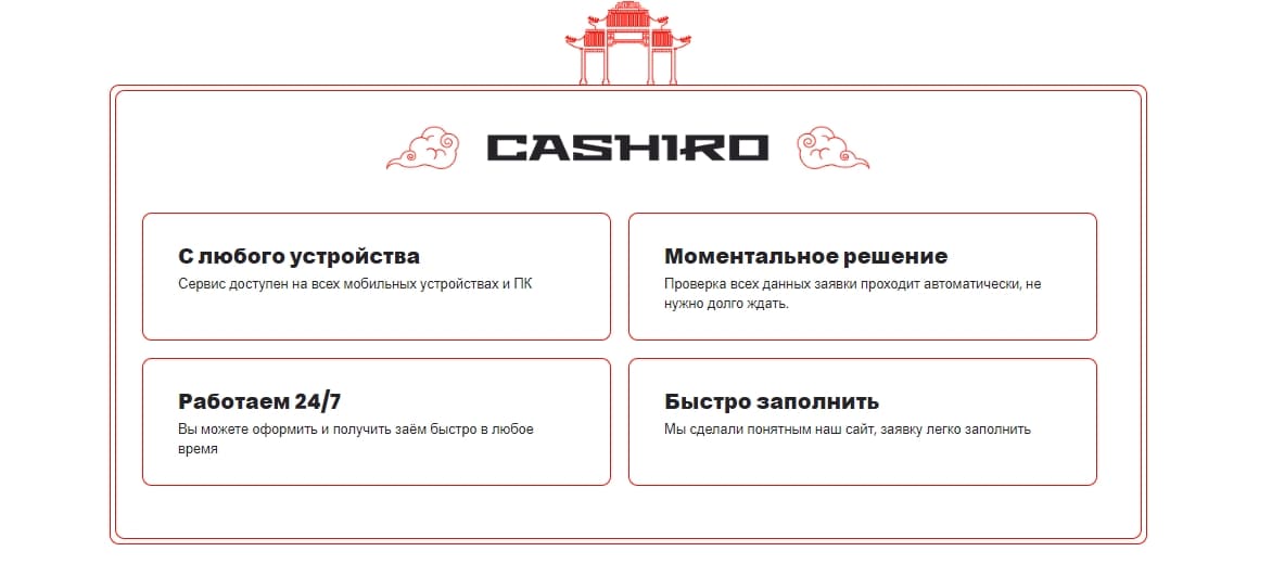 Преимущества МФО Каширо