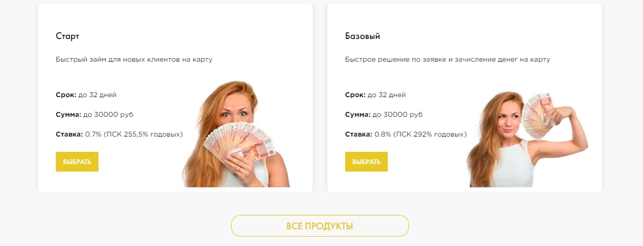 Тарифы по займам МФО Микрон